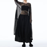 Women's Elegant Sheer Mesh Midi Dress