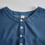 Retro Blue Tencel Denim Short-sleeved Maxi Dress