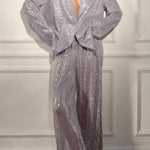 Sequined Suit Jacket And Trousers Set
