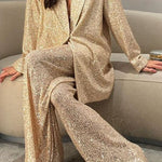 Sequined Suit Jacket And Trousers Set