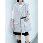 Women's Large Pocket Dropped Shoulder Sleeveless Blazer Vest