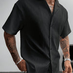 KZZ Men's Plus-Size Streetwear Two-Piece Set