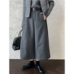 Cropped Loose Wide-leg Trousers