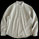 Heavyweight Japanese-style Henley Collar Long-sleeved Shirt