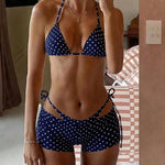 Sexy Polka-Dot Three-Piece Bikini