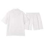 KZZ Short-Sleeve V-Neck Polo Top and Shorts Set