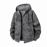 KZZ Plus-size warm full-zip hooded sweatshirt