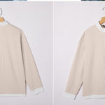 KZZ Men's stand-up collar color-blocked zip-up long-sleeved sweatshirt