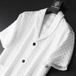 KZZ Short-sleeve polo shirt paired with solid-colored trousers