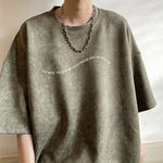 American Vintage Letter Print Short Sleeve T-Shirt