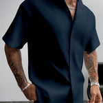 KZZ Men's Plus-Size Streetwear Two-Piece Set