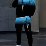 KZZ Men's Suit with 3D Print and Hood