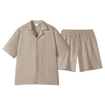 KZZ Men's Textured Knit Two-Piece Set