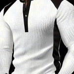 KZZ Men's Patchwork Henry Shirt