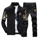 KZZ Everyday Casual Stand Collar Set Men's Fashionable Two-Piece All-Season Versatile