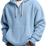 KZZ Men's waffle knit half-zip hoodie