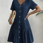 Women's Loose-Fit Single-Breasted Dress