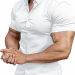 KZZ Men's short-sleeved printed shirt