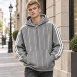 KZZ Men's cable knit half-zip loose hoodie