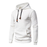 KZZ Men's Casual Plaid Drawstring Hoodie
