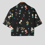 KZZ Men's Short-Sleeve Casual Floral Shirt