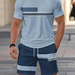 KZZ Men's short-sleeved shorts suit