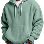 KZZ Men's waffle knit half-zip hoodie