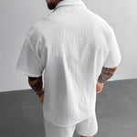 KZZ Men's Plus-Size Streetwear Two-Piece Set