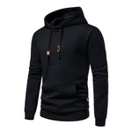 KZZ Men's Casual Plaid Drawstring Hoodie
