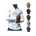 KZZ Men's Regular Fit Plain Half Zip Up Sweatshirt
