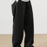 KZZ Unisex Loose Solid Patched Drawstring Waist Pants