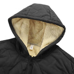 KZZ black hooded fleece vest,  fleece lining for warm practicality, zipper pockets convenient