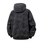 KZZ Plus-size warm full-zip hooded sweatshirt