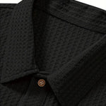 KZZ Men's solid color pique knit polo shirt
