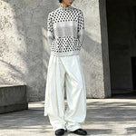 Lace-up A-line Straight Leg Thickened Loose Casual Pants