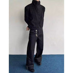Textured Deconstructed Twill Lapel Jacket