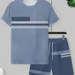 KZZ Men's short-sleeved shorts suit