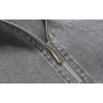 KZZ Men's Washed Half-Zip Hooded Sweatshirt