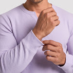 KZZ Men's Minimalist Waffle-Knit Long-Sleeve T-Shirt