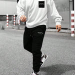 KZZ Crew-neck long-sleeve pullover and elastic-waist trousers