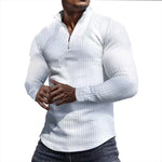KZZ Men's Regular Fit Plain Half Zip Up Sweatshirt