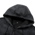 KZZ Plus-size warm full-zip hooded sweatshirt