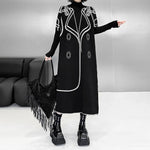 Reversible High-neck Loose-fitting Knitted Long Dress