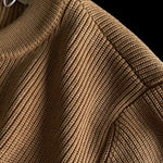 Heavyweight Cotton Crewneck Button Up Knitted Cardigan