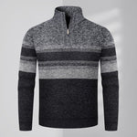KZZ Men's color-blocked striped knit pullover