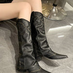 Women's high boots with rivet high boots