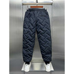 Warm Cotton Loose Striped Thick Tapered Pants