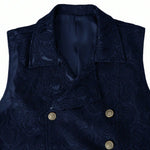 KZZ Men's Solid-Color Double-Breasted Suit Vest