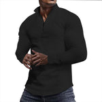 KZZ Men's Regular Fit Plain Half Zip Up Sweatshirt