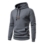 KZZ Men's Casual Plaid Drawstring Hoodie